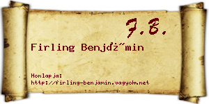 Firling Benjámin névjegykártya